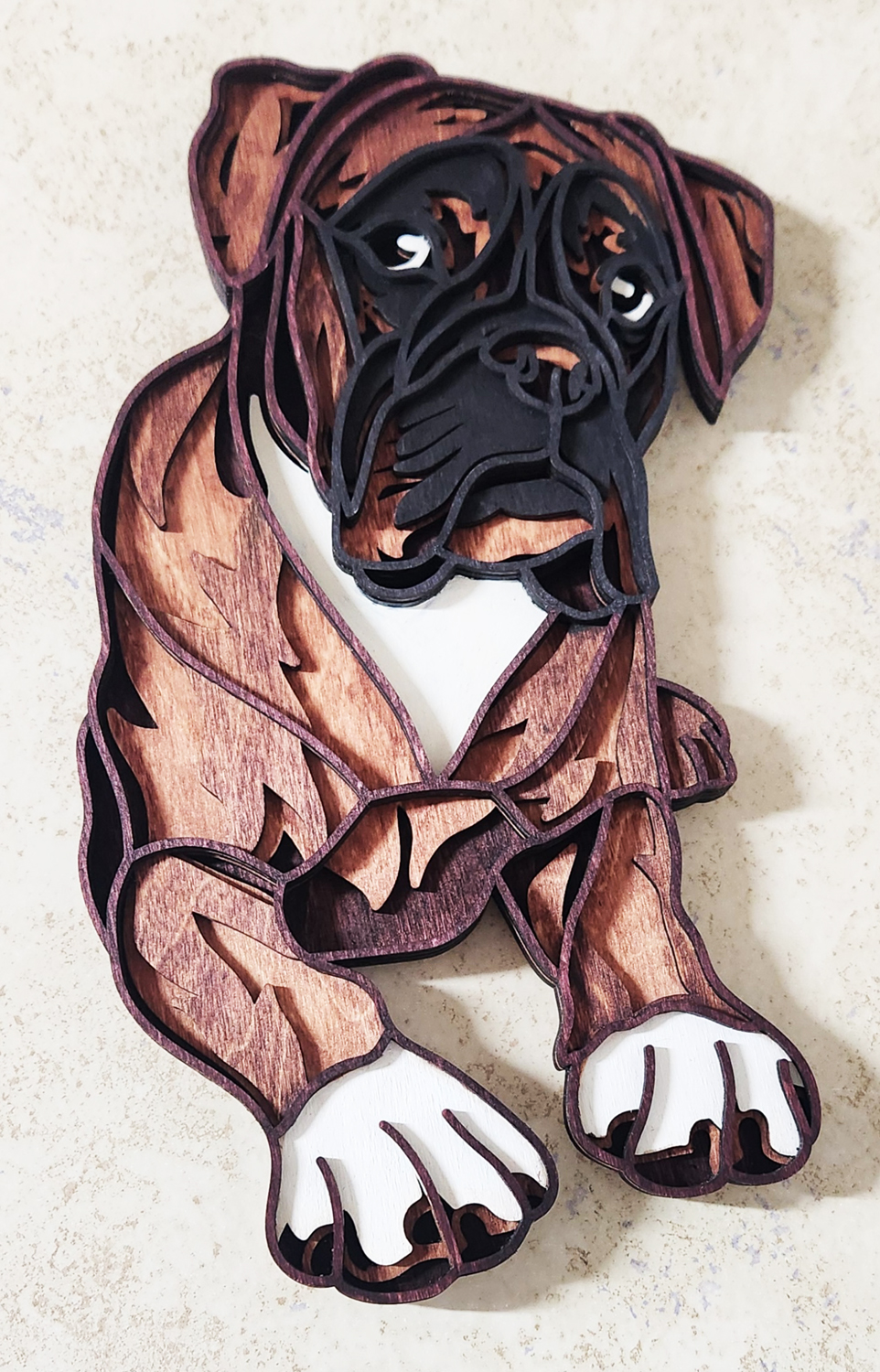 (image for) Layered Boxer Dog Wall Art - Click Image to Close