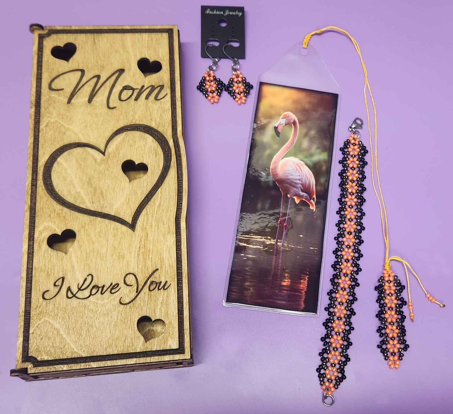 (image for) Mother's Day Gift Set - Flamingo - Orange, Iris, Black - Click Image to Close