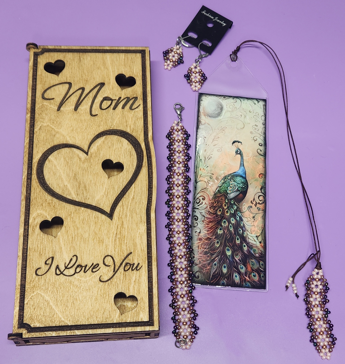 (image for) Mother's Day Gift Set - Peacock - Peach, Brown Luster, Metallic - Click Image to Close
