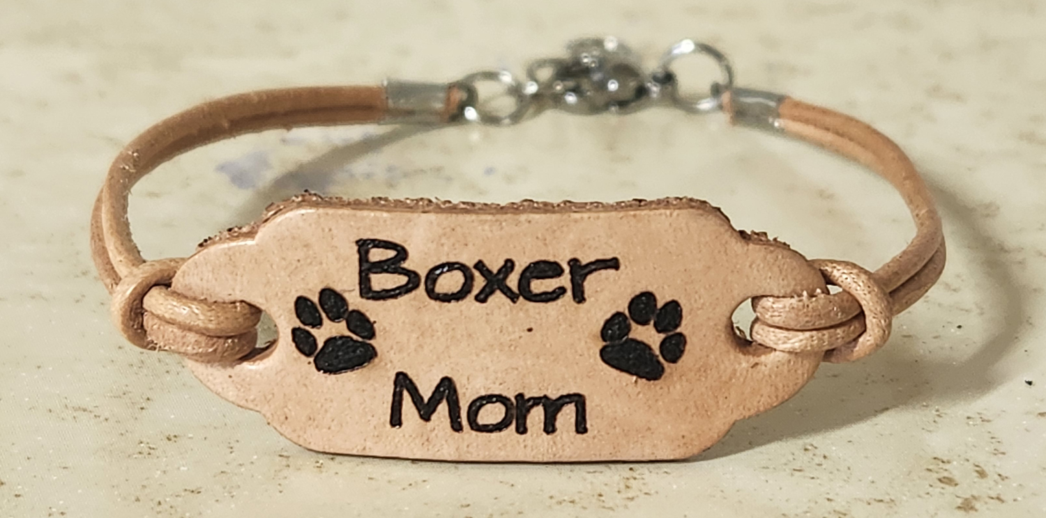 (image for) Boxer Mom Leather Bracelet Small - Click Image to Close